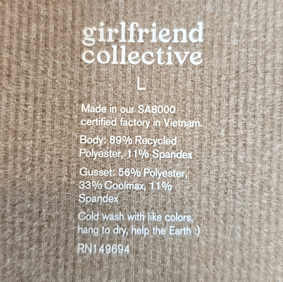 GIRLFRIEND COLLECTIVE Vivien‎ Bodysuit Taupe Brown Long Sleeve Mock Neck Large - Picture 7 of 10